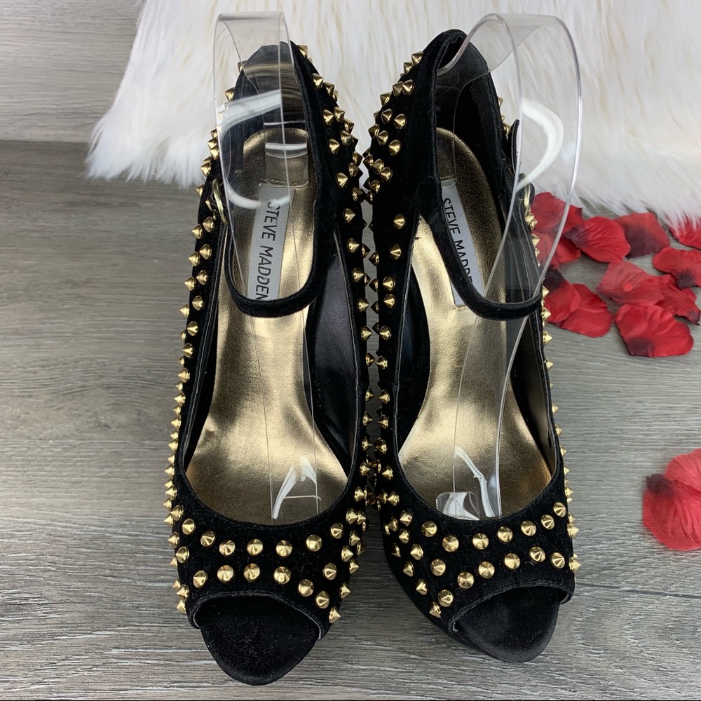 Steve Madden Gamblee Spike Peep Toe Platform Pumps - Picture 8 of 8